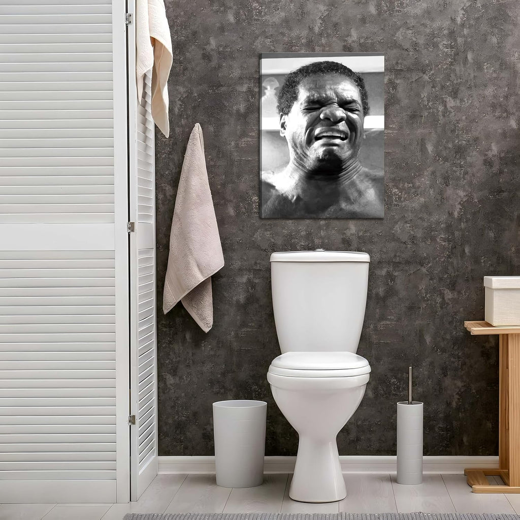 Skiennix Framed Funny Bathroom Canvas Wall Art Set - Vintage Comedy Movie Posters, 12x16in