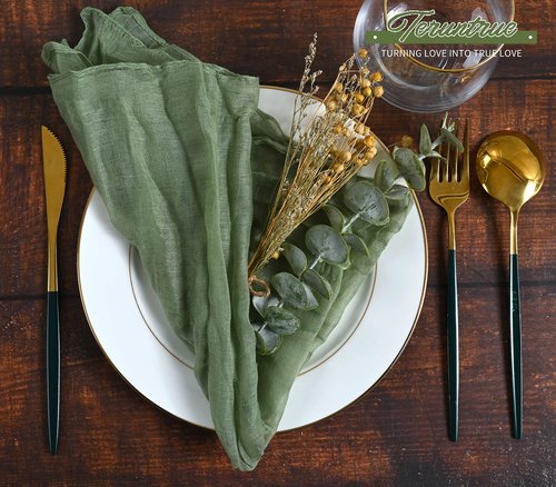84 Pack Sage Green Cheese Cloth Napkins Gauze Napkin Cloth Bulk Set of 84 Washable Boho Dinner Table Napkins for Wedding Party Baby Shower Birthday Party Decorations，20 x 20 Inch