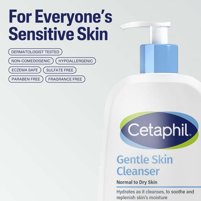 Hydrating Gentle Skin Cleanser for Dry to Normal Sensitive Skin, 2 fl oz