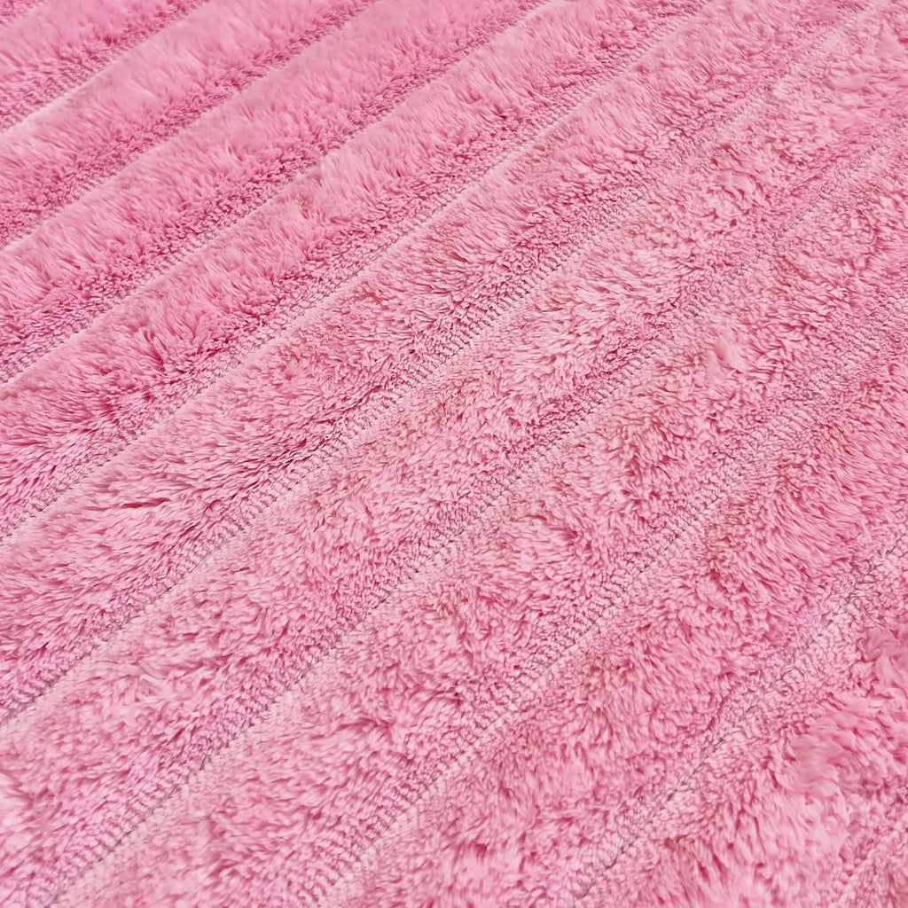 Light Pink Faux Fur Striped Plush Area Rug for Bedroom Living Room Sofa,8'x10' Fluffy Shaggy Rectangular Square Rug for Kids Teen Girls Room,Furry Carpet Rug for Nursery Baby Room