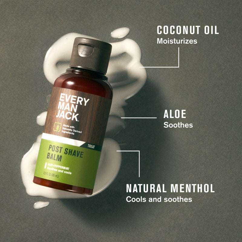 Cooling Post Shave Balm with Aloe Vera & Coconut Oil, 3.2oz