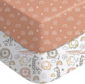 Yoofoss Baby Crib Sheets - Ultra Soft 2-Pack Fitted Sheets for Standard Crib & Toddler Mattress | Animal World Design, 52x28