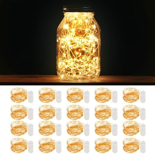 MUMUXI Fairy String Lights - 20 Pack 3.3ft Battery Operated Mini LEDs for Weddings & Crafts | Warm White
