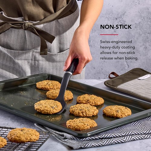 KitchenAid Non-Stick Baking Sheet - 13x18 Inch | Durable Evergreen Design for Easy Baking