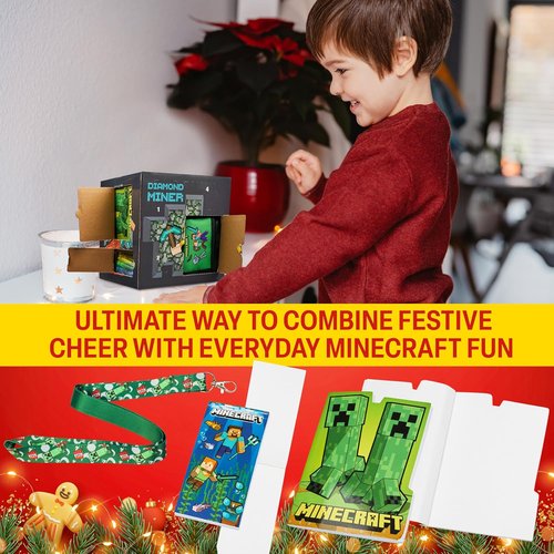 Minecraft Advent Calendar 2025 - 24 Fun Items Including Keychains, Pens & Notebooks | Black Cube Gamer Gift