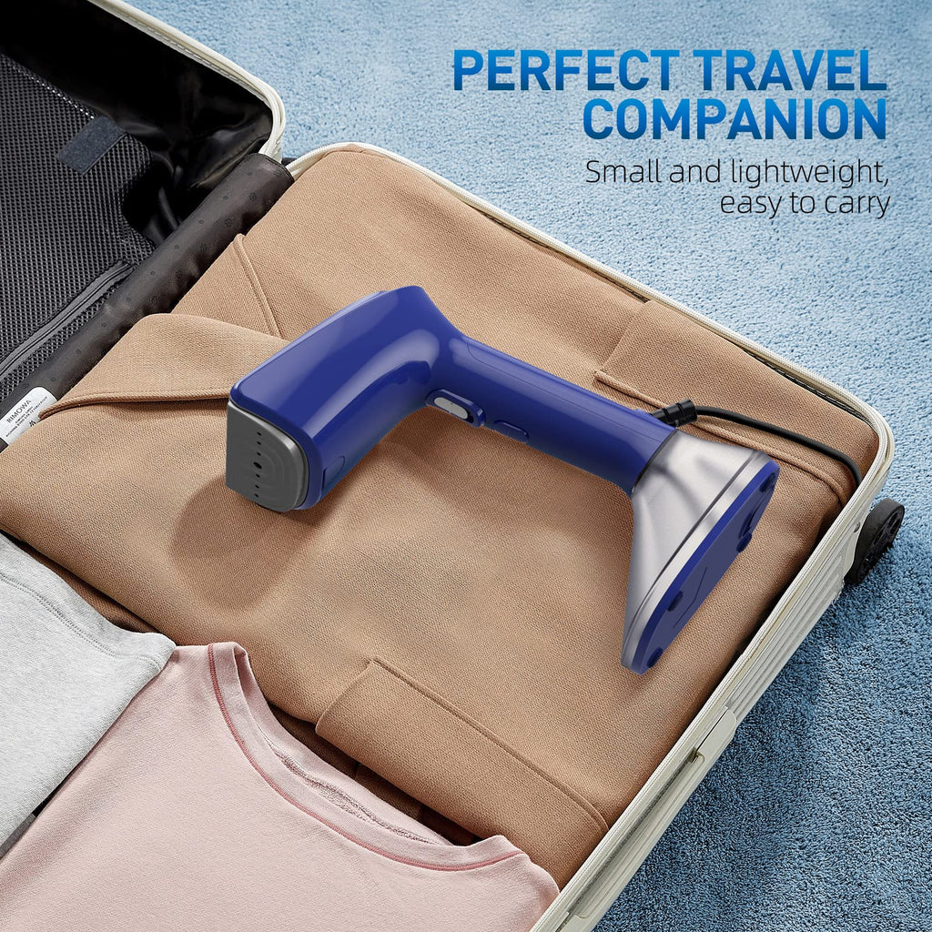 Steamer for Clothes -1800W with Wet/Dry Ironing Modes, 20-Second Heat-up, Detachable Water Tank, Heat-Resistant Gloves for Wrinkle Removal. Suitable for 120V Countries. Color: Black