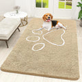 OLANLY Dog Door Mat - Absorbent Non-Slip Muddy Paws Doormat | Quick Dry Chenille, 70x46, Beige