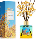COCORRÍNA Reed Diffuser | Golden Leaves Set with 8 Sticks & Preserved Baby's Breath for Home Decor
