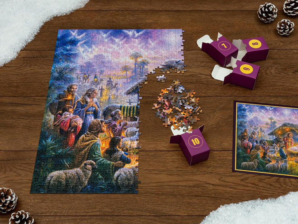 Abraham Hunter | Original Jigsaw Puzzle Advent Calendar 2025 - Nativity Scene, 1008 Pieces, Holiday Countdown Gift