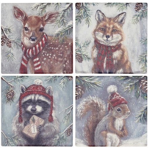 Primitives by Kathy Winter Animal Coaster Set