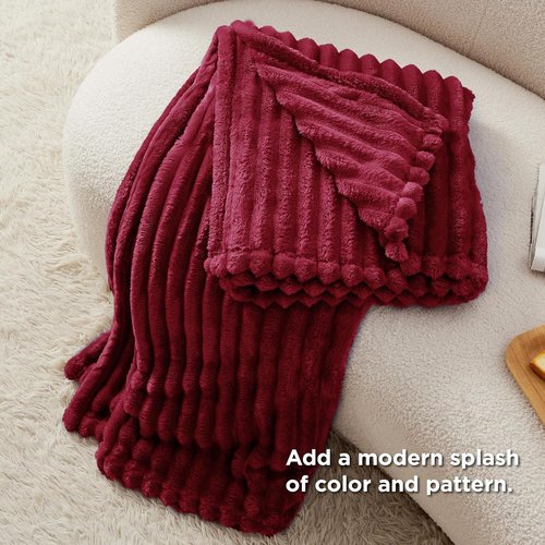 Bedsure GentleSoft Red Fleece Blanket - Cozy, Soft Throw for Couch | Perfect 60x80 Inches Size