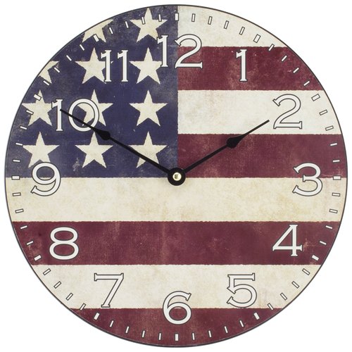 La Crosse 404-2631F 12 in. Americana Decorative Quartz Analog Wall Clock