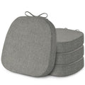 FlyGulls 2.4 Inch Thick Metal Chair Cushions 14x14 Set of 4 Non Slip Metal Dining Chair Pads with Ties and Removable Cover Seat Cushion for Cafe Kitchen Dining Room Light Grey