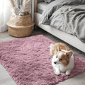 OLANLY Small Bedside Rug - Soft Fluffy Shaggy Entryway Throw Rug for Kids & Nursery | Blush 2x3 ft