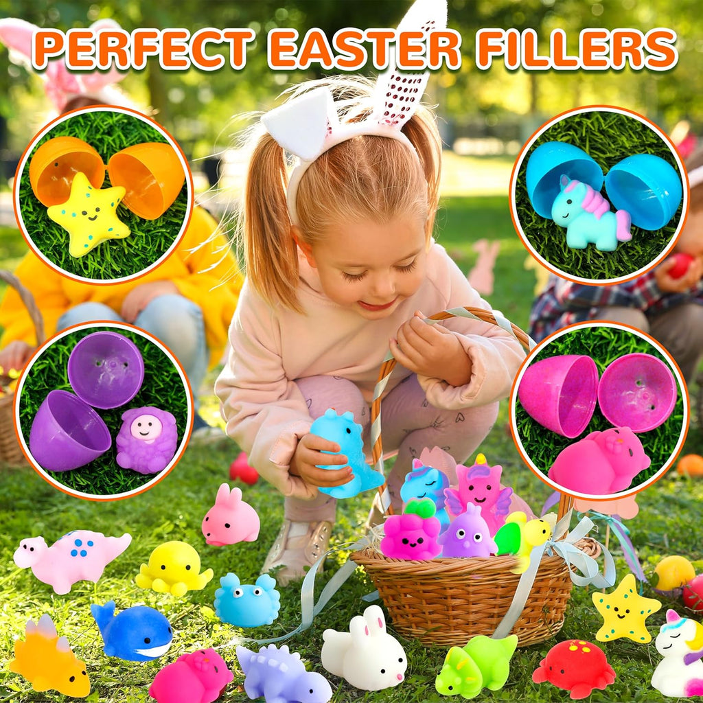 Skiennix 150 Pack Mochi Squishy Toys - Kawaii Stress Relief Party Favors for Kids | Perfect Birthday & Easter Gifts