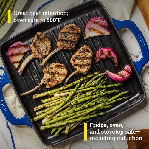 Lodge USA Enamel 11 Inch Grill Pan, Blue