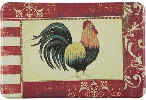 J&V TEXTILES Anti Fatigue Cushioned Comfort Mat, Ergonomically Durable, Supportive, Padded, Thick and Washable, Stain-Resistant, Kitchen, Garage, Office Standing Desk Mats (Rooster)*