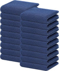 Homaxy Kitchen Dish Towels - Ultra Soft 100% Cotton Waffle Weave | Quick Drying, 13 x 28 Inches, Navy Blue, 18-Pack