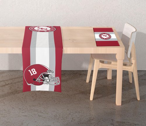 Proformance Home NCAA Alabama Crimson Tide Big Logo Repeat 2-Sided Place Mat & Table Runner Set