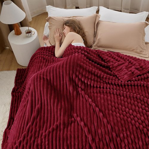 Bedsure GentleSoft Full Blanket - Cozy Red Throw for Bed, Perfect for Women & Girls | 84x90 Inches