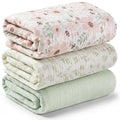 Flora Vale 3-Pack Muslin Swaddle Blankets - Large 47x47 Cotton Baby Blankets for Newborns, Soft & Breathable