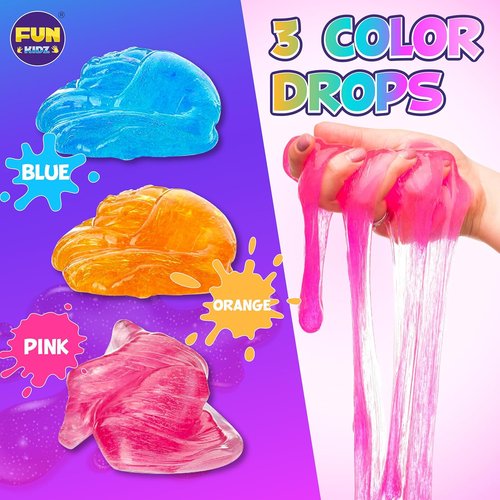 FunKidz Clear Slime Pack - 35.16 FL OZ | 4 Huge Glassy Slime Toys for Kids Ages 6-12