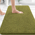 OLANLY Bathroom Rugs - Extra Soft Chenille Bath Mats with Rubber Backing | 30x20, Quick Dry, Willow Green
