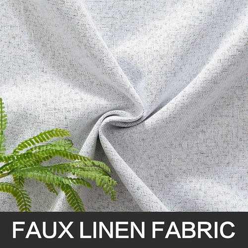 MIULEE Linen Blackout Curtains - 100% Thermal Insulated Room Darkening Drapes | Grayish White, 42x63 Inch (2 Panels)
