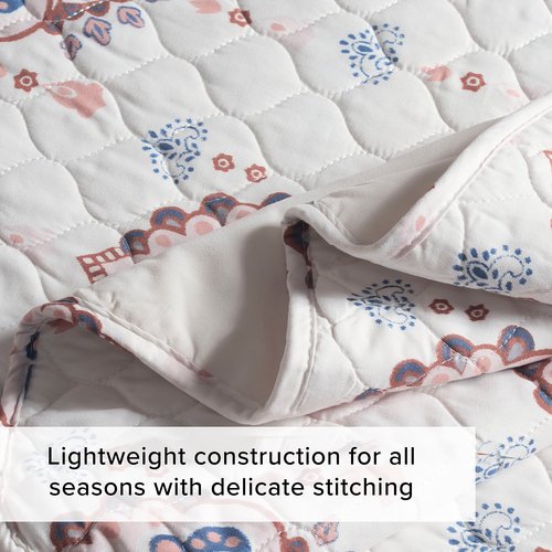 Lucky Brand Quilt Set – 3-Piece Queen Size Quilt Sets with Pillow Shams, Cotton & Polyester, Lightweight, Modern Paisley Ikat Coverlet Queen Size