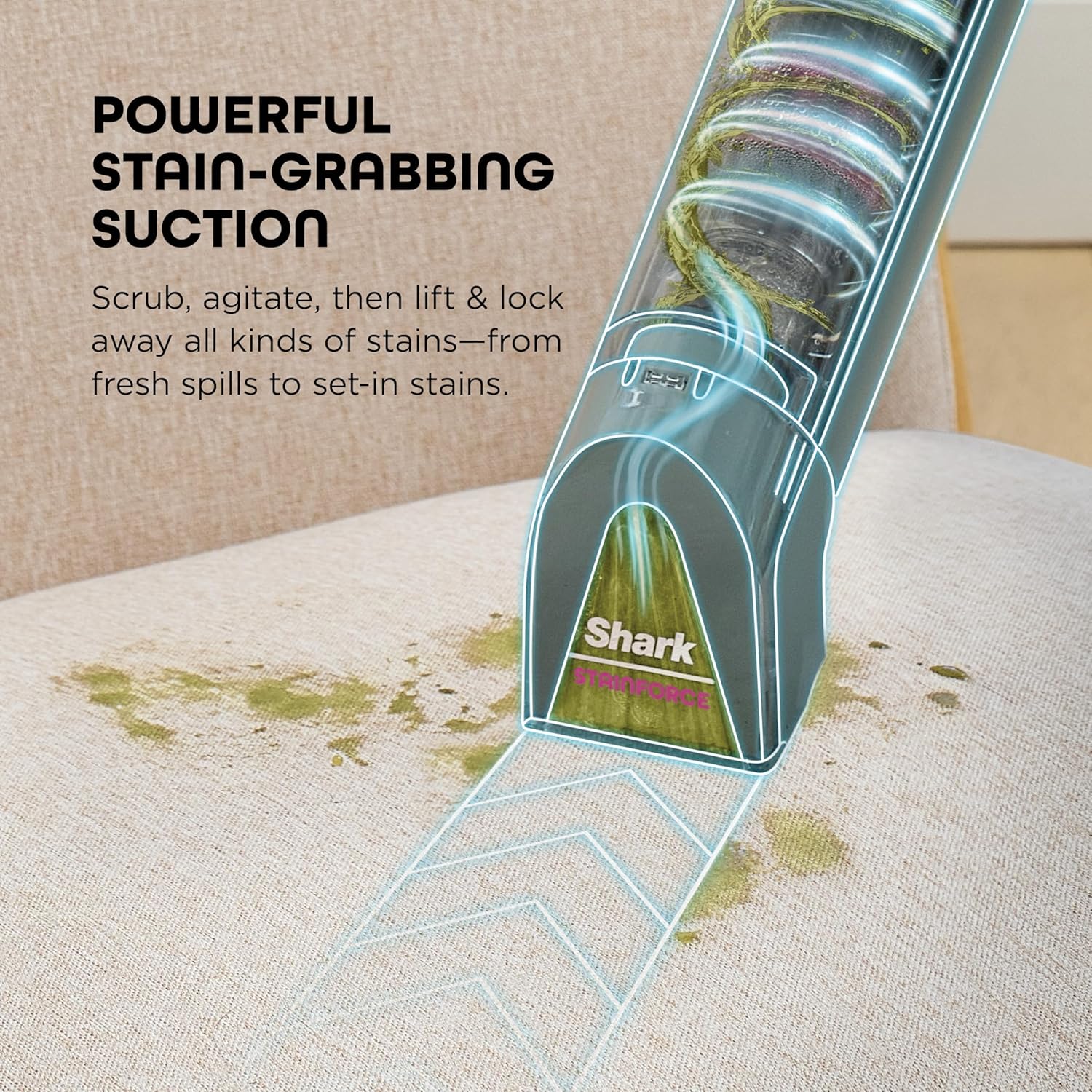 Shark StainForce Portable Spot & Odor Remover System - Cordless with Accessories & Storage Caddy