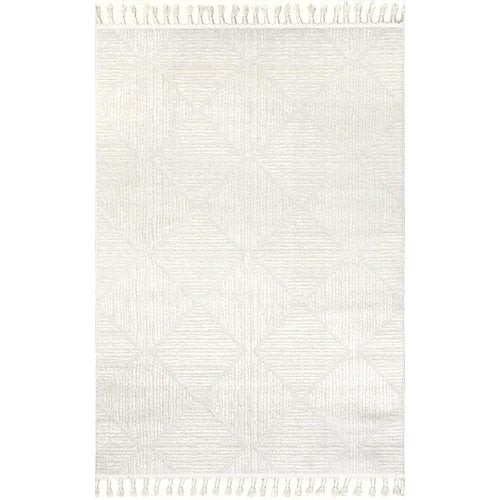 Nuloom Kerry Cream, 3' x 5', Geometric, Soft and Cozy, High Traffic, Stain Resistant, Easy Clean, Durable Area Rug for Bedroom, Living Room, Dining Space, Den, Foyer, Entryway