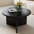 Luoxiao 27.5'' Coffee Table for Small Space, Minimalist Modern Table for Living Room, Durable & Sturdy Small Round End Table with Adjustable Feet Pads, Black