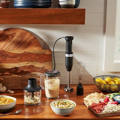 KitchenAid Hand Blender - Variable Speed with Accessories | Black Matte Finish