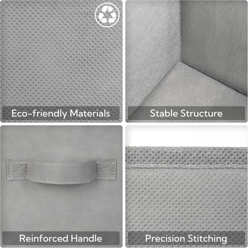 GRANNY SAYS Cube Storage Bins - 13x13 Fabric Storage Cubes for Organized Shelving | Gray, 6-Pack