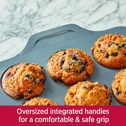 All-Clad Pro-Release Nonstick Bakeware Muffin Pan 12 Cup Oven Safe 450F Half Sheet, Cookie Sheet, Muffin Pan, Cooling & Baking Rack, Round Cake Pan, Loaf Pan, Baking Pan Grey