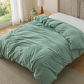 Bedsure Sage Green Duvet Cover | Extra Soft Prewashed Cotton-Like Polyester | Queen Size 90x90 Inches with Zipper Closure