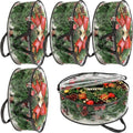 MUXHEL Christmas Wreath Storage Bags - 5 Pcs Clear, Tear-Resistant Containers for 24" Wreaths