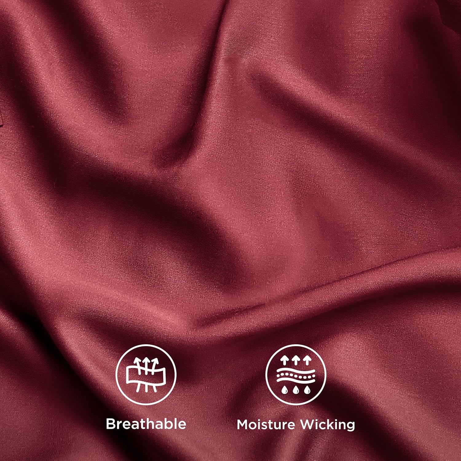 Bedsure Cooling Twin XL Sheets - Breathable Rayon from Bamboo, Soft & Silky, Deep Pocket Up to 16 Inches, Burgundy