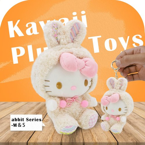 COAQAC Kawaii Cartoon Bunny Cross-Dressing Series Plush,Rabbit Stuffed Cute Soft Doll Toys, Plush Pillow Stuffed Animals Toy Birthday Gifts for Girls Kids (Large)