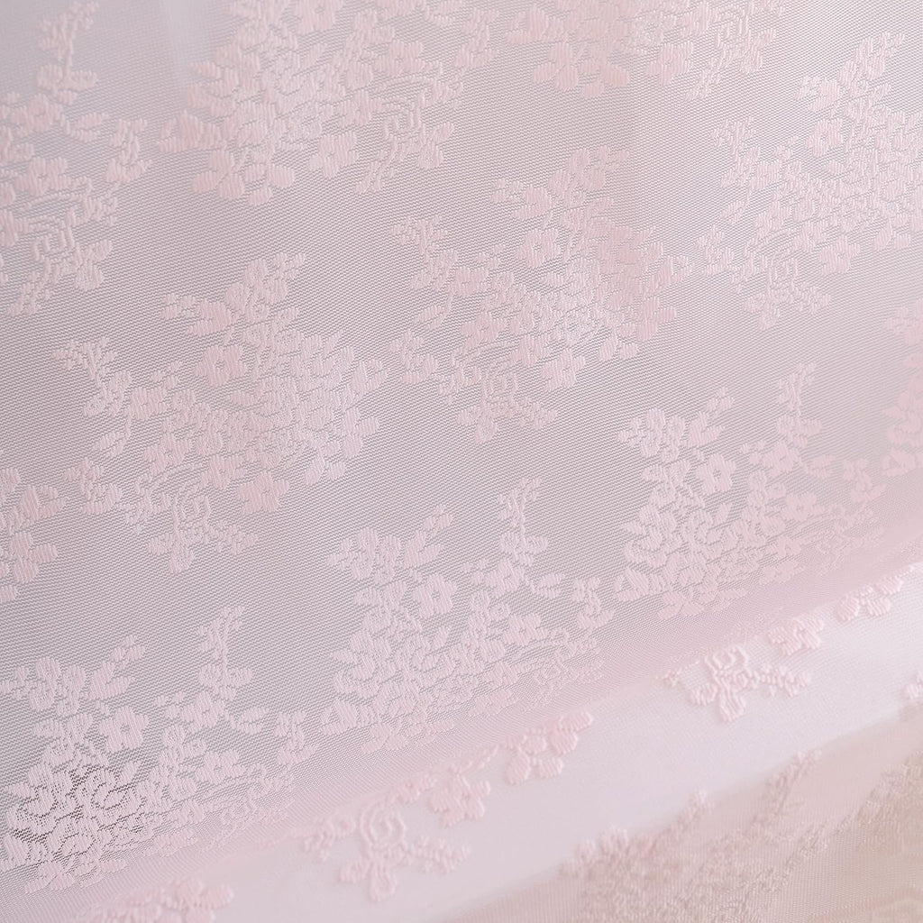 TUDECO Pink Shower Curtain - Shabby Chic Lace Design with Sheer Valance | Vintage Floral Aesthetic, 72 x 72 Inch
