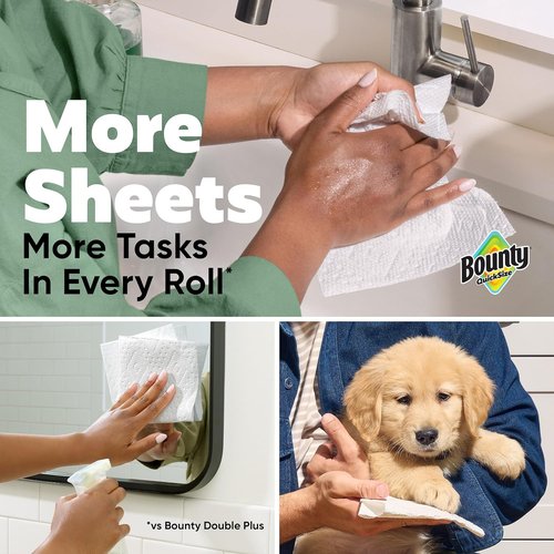 Bounty Quick-Size Paper Towels - White Family Rolls (16 Count) | Charmin Ultra Strong Toilet Paper (18 Mega XL Rolls)