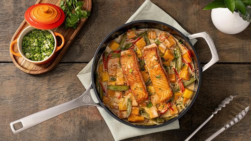 Le Creuset Non-Stick Ceramic Sauté Pan - 4 ¼ Qt with Glass Lid for Effortless Cooking