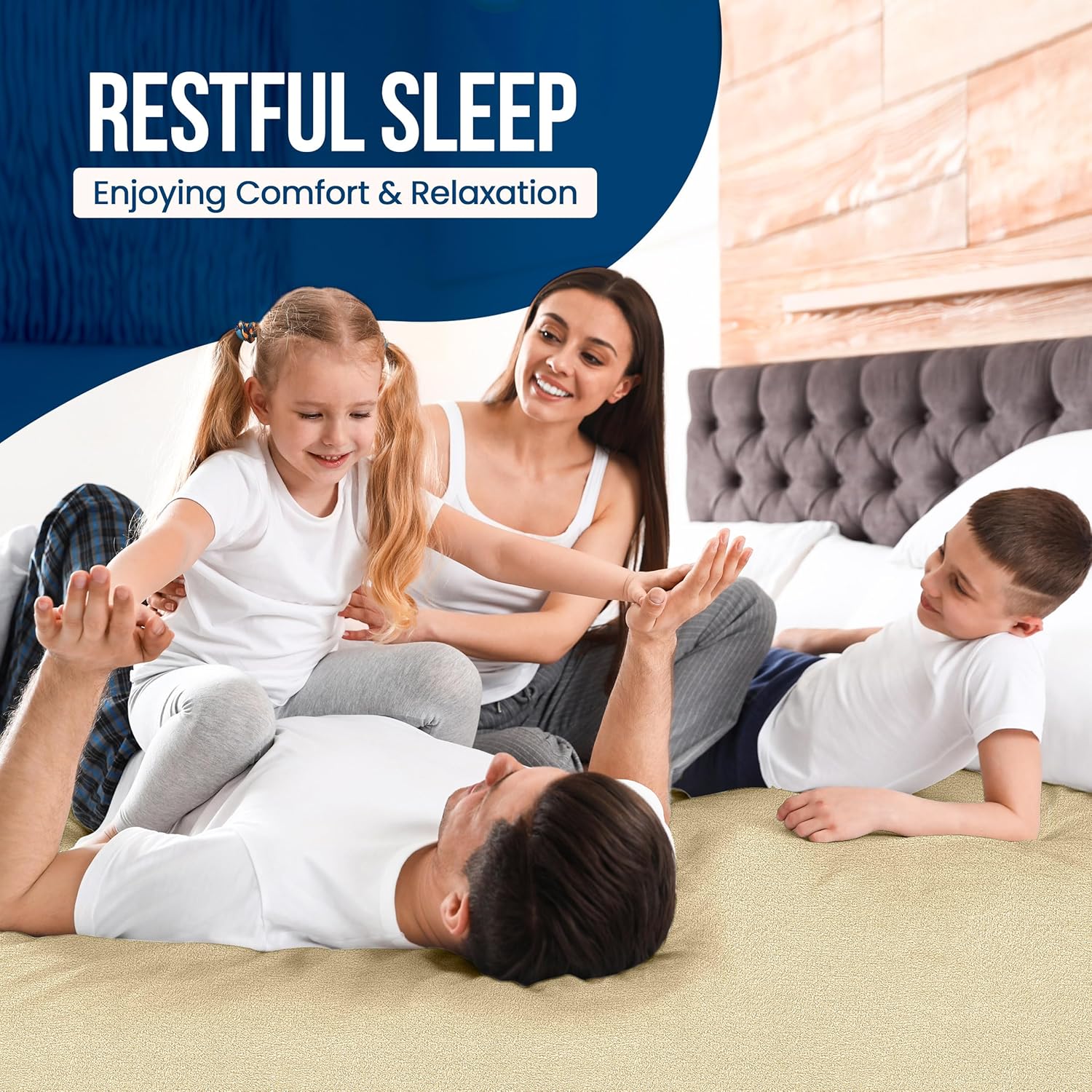 Utopia Bedding Twin Size Mattress Protector - Waterproof Terry Cover with Deep Pockets (Beige)