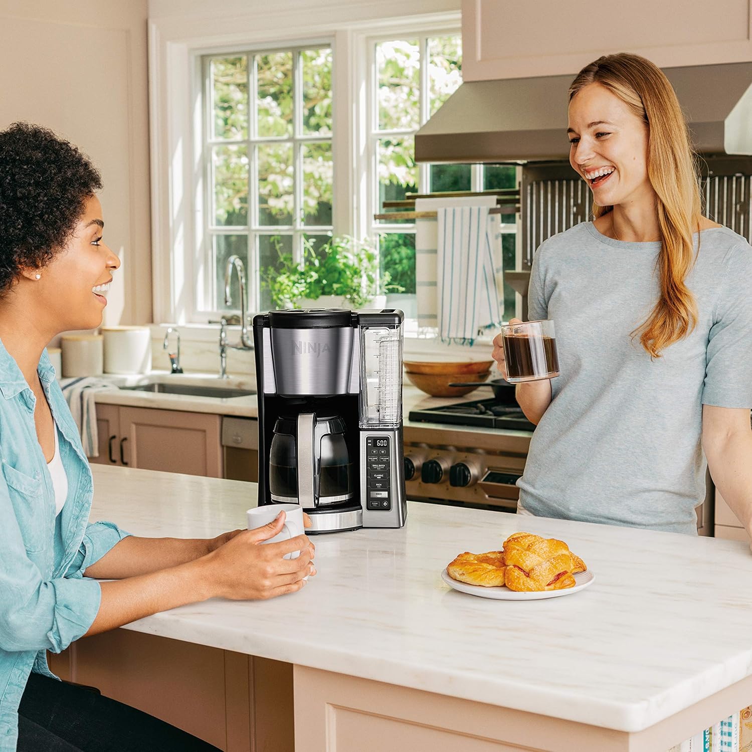 Ninja 12-Cup Programmable Coffee Maker - Refurbished Brewer with 60 oz Capacity, Black/Stainless Steel