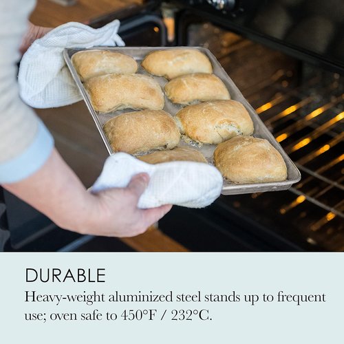 Chicago Metallic Jelly Roll Pan - Uncoated Traditional Design for Baking Cookies & Pizza | 15 x 10 Inches