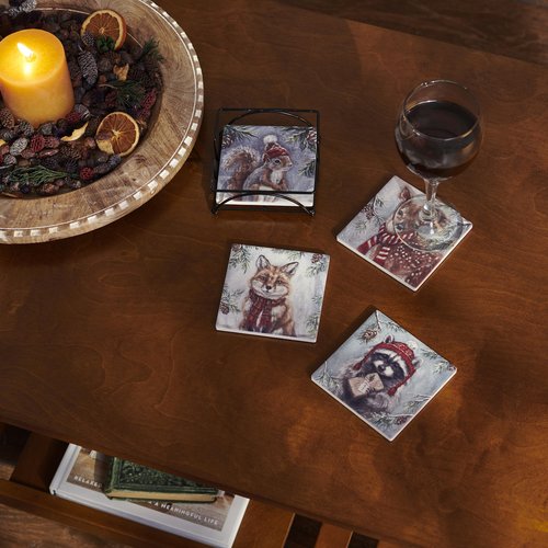 Primitives by Kathy Winter Animal Coaster Set