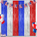 4th of July Decorations by [Brand Name] - 2 Pack Tinsel Backdrop | Red, Silver & Blue Fringe Curtains, 3.28 FT x 7.05 FT