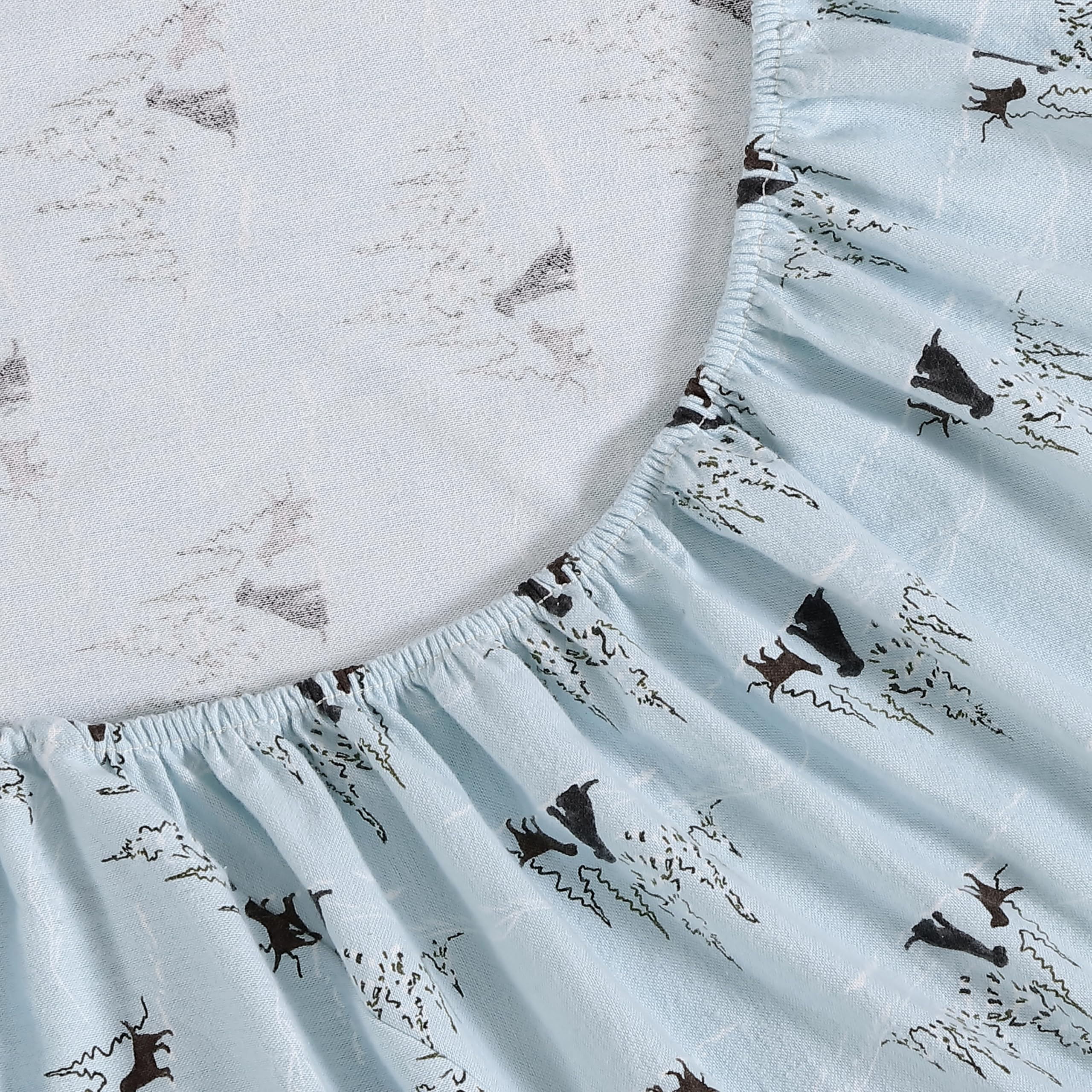 Eddie Bauer - Flannel Sheets King Size, Anti-Pilling & Wrinkle Resistant Cotton, Touchably Soft for All-Season Comfort - Bed Sheets with Matching Pillowcases & Fitted Sheet (Dog Friends Blue)