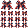 Skiennix 12 Pcs 6-Inch Patriotic Bows - Red, White & Blue Burlap Decor for 4th of July Celebrations