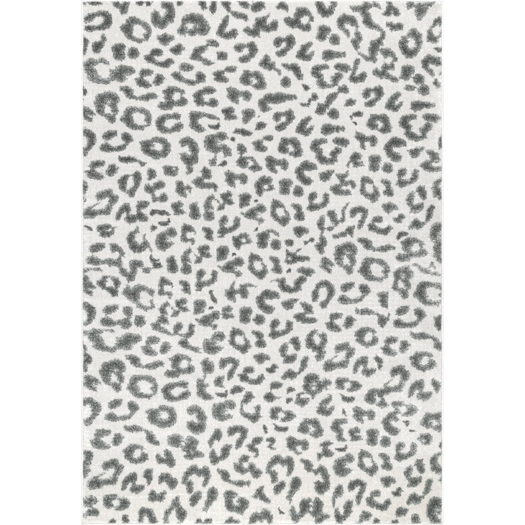Nuloom Annette Grey/Off-White, 6'7" x 9', Leopard Print, Soft and Cozy, High Traffic, Stain Resistant, Easy Clean, Durable Area Rug for Bedroom, Living Room, Dining Space, Den, Foyer, Entryway